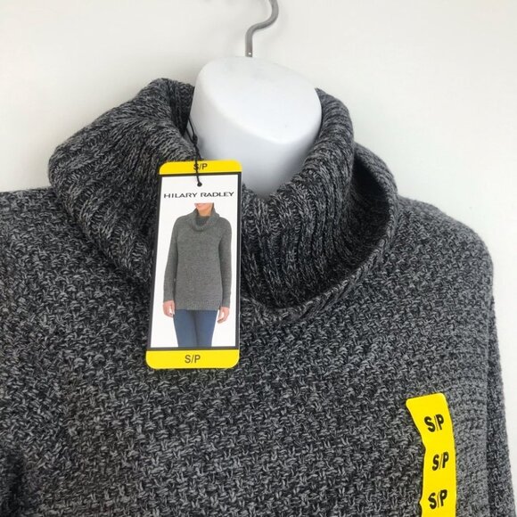 Hilary Radley knit cowl neck Grey long sleeve sweater women size S - Picture 8 of 16